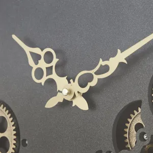 Black Round Gear Clock