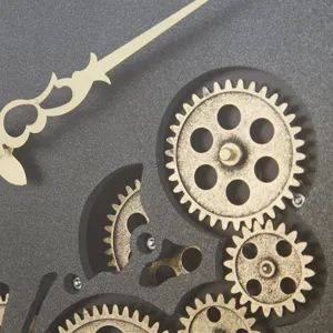 Black Round Gear Clock