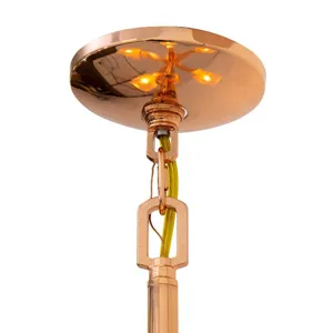 5 Light Chandelier in Copper Finish