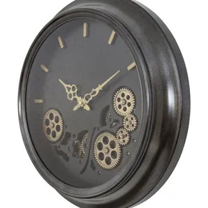 Black Round Gear Clock