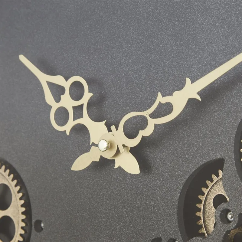 Black Round Gear Clock