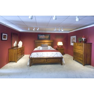 Jamestown Square Queen Bed with Footboard Drawer Unit